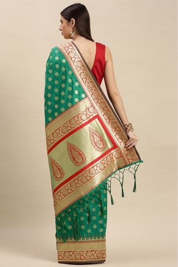 Banarasi Silk Woven Saree In Green Colour - SR1391223