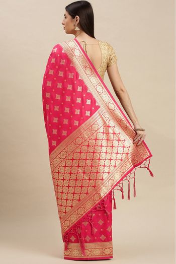 Banarasi Silk Woven Saree In Rani Pink Colour - SR1391211