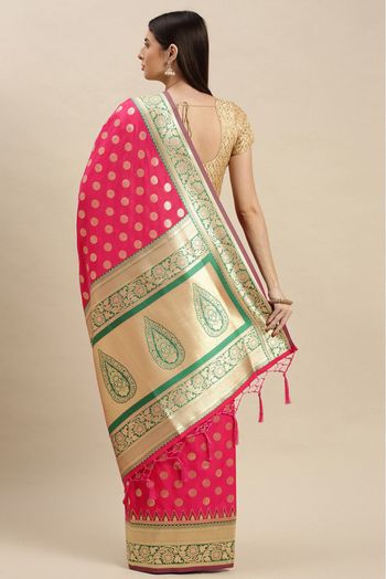 Banarasi Silk Woven Saree In Rani Pink Colour - SR1391221