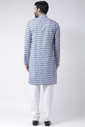 Cotton Kurta Pajama In Blue Colour - KP5300582