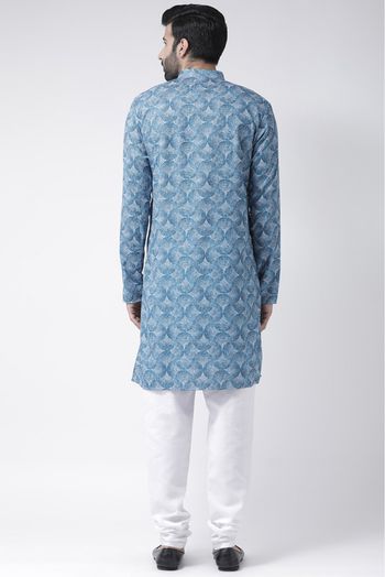 Cotton Kurta Pajama In Blue Colour - KP5300601