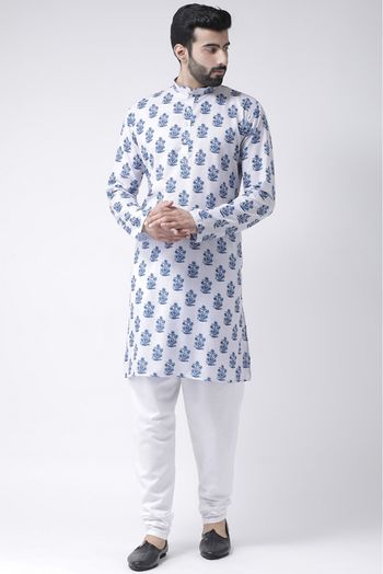 Cotton Kurta Pajama In White Colour - KP5300595