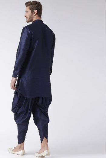 Dupioni Dhoti Kurta In Navy Blue Colour - KP5300501