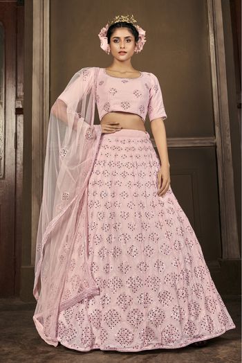 Silk Sequence Lehenga Choli In Peach Colour LD05644309