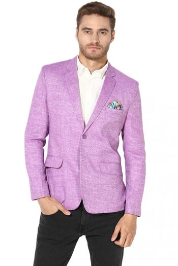 Linen Blazer In Purple Colour - JK5300669