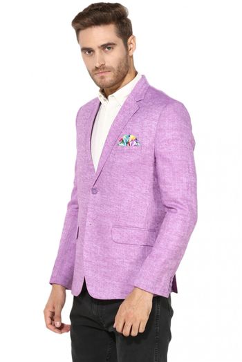 Linen Blazer In Purple Colour - JK5300669