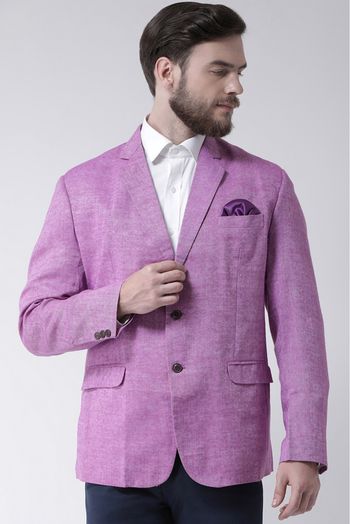 Linen Blazer In Purple Colour - JK5300787