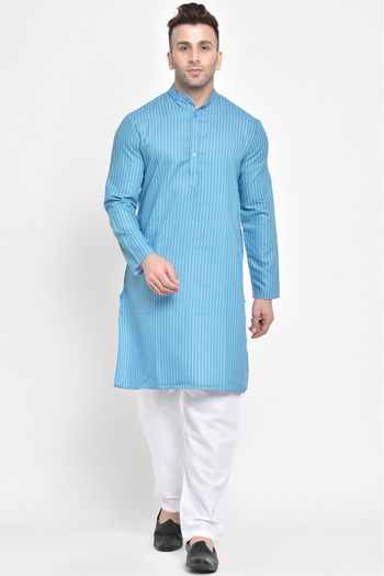 Poly Rayon Kurta Pajama In Blue Colour