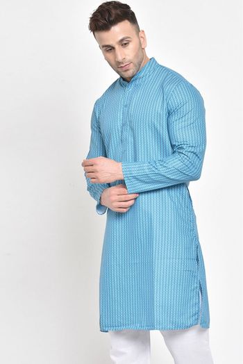 Poly Rayon Only Kurta In Blue Colour - KP5300130