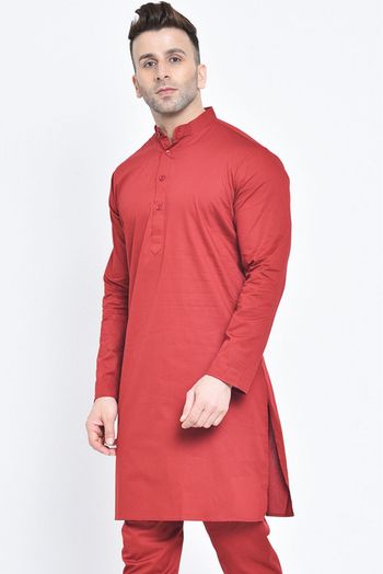 Poly Rayon Only Kurta In Maroon Colour