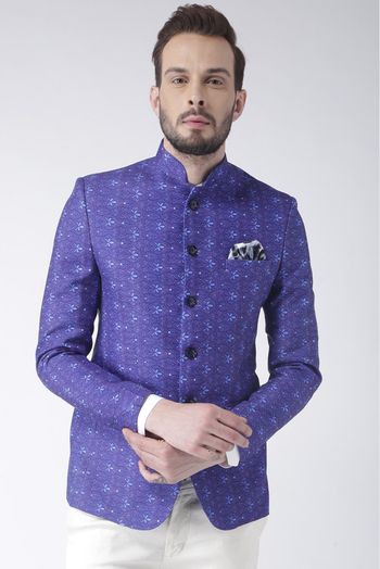 Polyester Blazer In Blue Colour - JK5300722