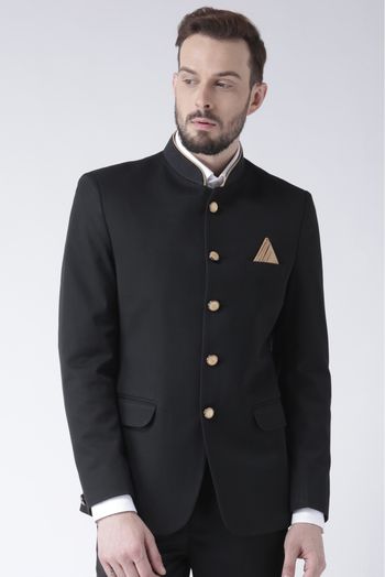 Polyester Viscose Blazer In Black Colour - JK5300735