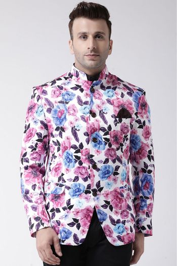 Polyester Viscose Blazer In Multicolour - JK5300867