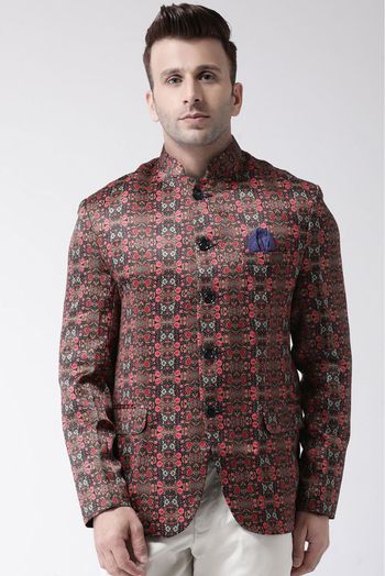 Polyester Viscose Blazer In Multicolour - JK5300871