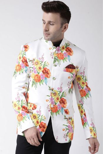 Polyester Viscose Blazer In Multicolour - JK5300869