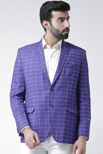 Polyester Viscose Blazer In Purple Colour - JK5300827