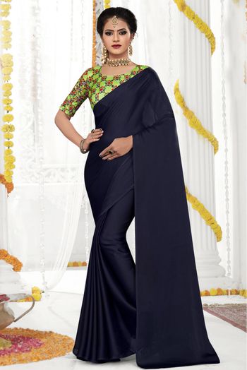 Buy Texfo enterprise Solid/Plain Daily Wear Art Silk Blue Sarees Online @  Best Price In India | Flipkart.com