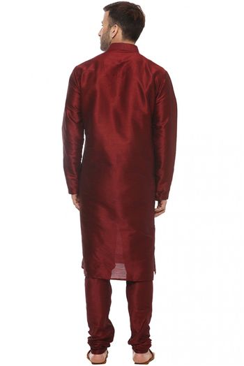 Silk Blend Kurta Pajama In Maroon Colour - KP5300438