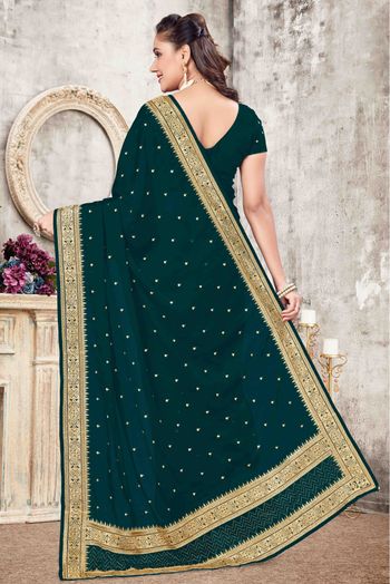 Rangoli Silk Designer Saree In Teal Green Colour