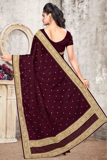 Rangoli Silk Designer Saree In Wine Colour - SR1542587