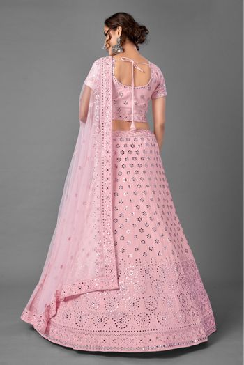 Georgette Embroidery Lehenga Choli In Pink Colour - LD4900453