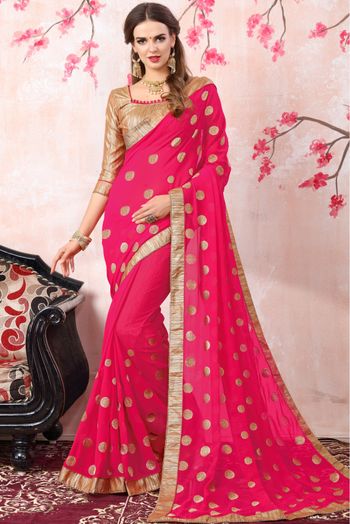 Georgette Saree In Magenta Colour - SR1540779