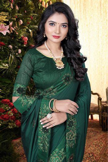 Rangoli Silk Designer Saree In Green Colour - SR1542257