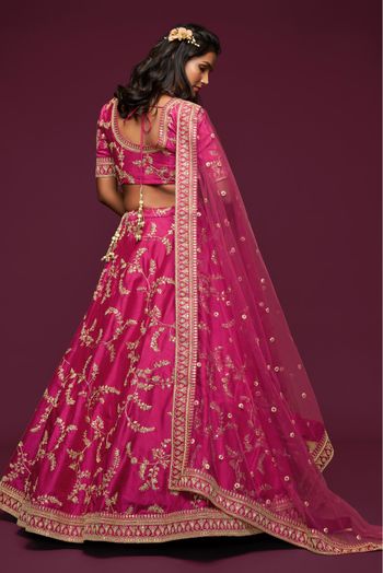 Art Silk Embroidery Lehenga Choli In Pink Colour