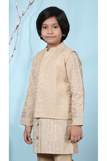 Chanderi Silk Jacket In Beige Colour - BK2710955