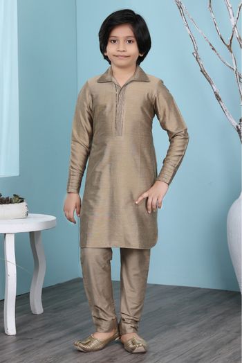Cotton Silk Kurta Pajama In Brown Colour - BK2710914