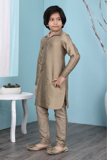 Cotton Silk Kurta Pajama In Brown Colour - BK2710914