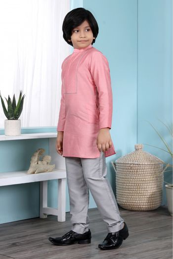 Cotton Silk Kurta Pajama In Light Pink Colour - BK2710900