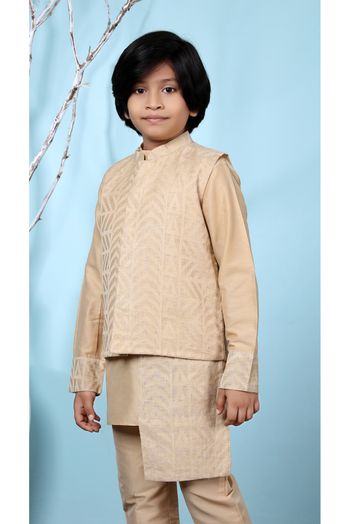 Handloom Silk Jacket In Beige Colour - BK2710954