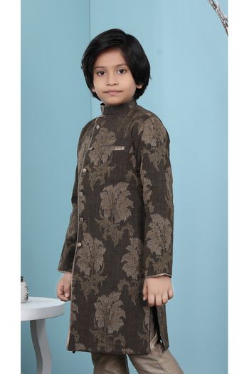 Handloom Silk Jacket In Brown Colour - BK2710975