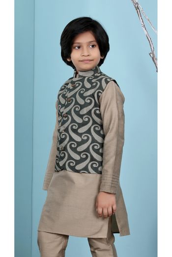 Handloom Silk Jacket In Green Colour - BK2710971