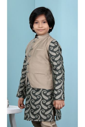 Handloom Silk Jacket In Light Brown Colour - BK2710970