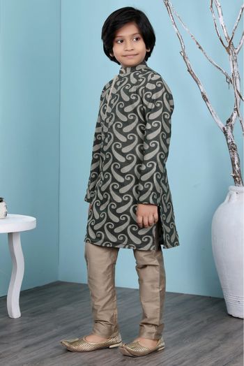 Handloom Silk Kurta Pajama In Green Colour - BK2710910