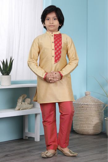 Handloom Silk Sherwani In Beige Colour - BK2710886