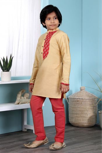 Handloom Silk Sherwani In Beige Colour - BK2710886