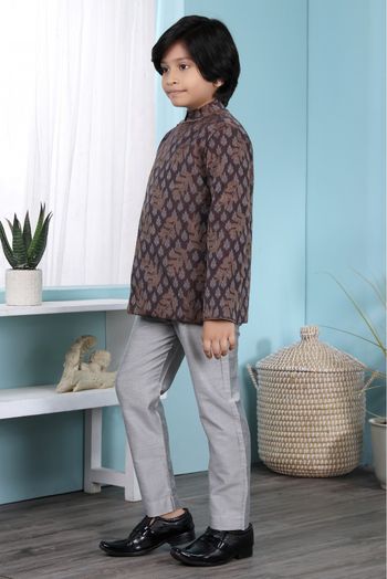 Handloom Silk Sherwani In Brown Colour - BK2710899