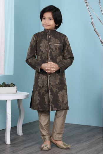 Handloom Silk Sherwani In Brown Colour - BK2710915