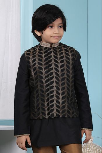 Silk Jacket In Black Colour - BK2710958