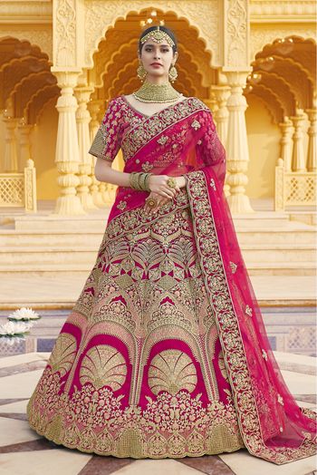 Buy PNTM FASHION Bridal Rani Pink Colour Lehenga Choli | Dulhan Lehenga  Choli | Wedding Lehenga Choli at Amazon.in