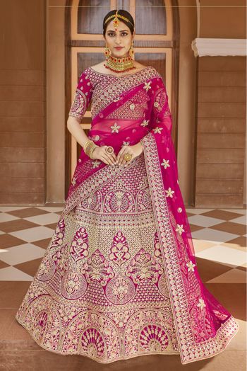 Velvet Hand Work Bridal Lehenga Choli In Pink Colour LD4900601 A
