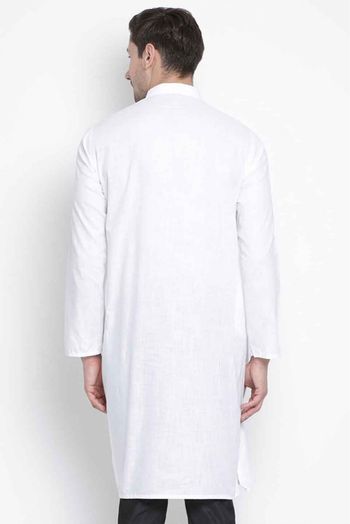 Cotton Party Wear Only Kurta In White Colour - KP4351297