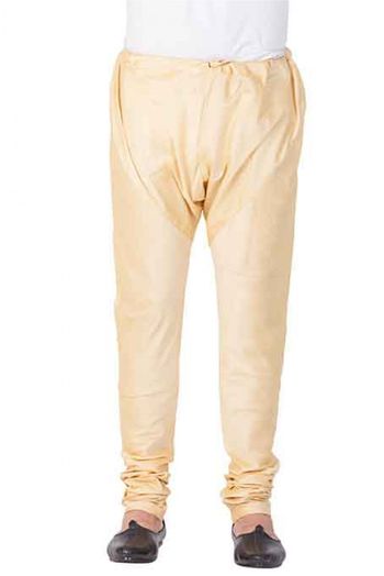 Cotton Silk Pajama In Gold Colour