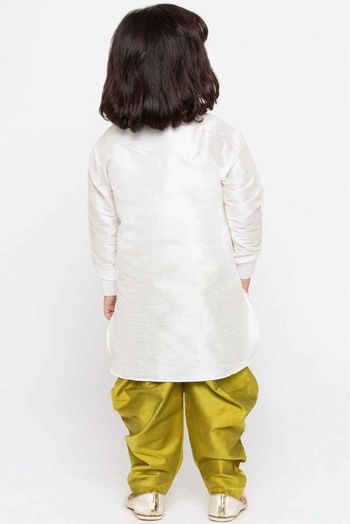 Cotton Silk Party Wear Dhoti Kurta In White Colour - BK4351450