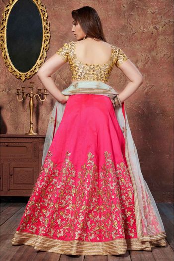 Mulberry Silk Embroidery Lehenga Choli In Pink Colour - LD3820103