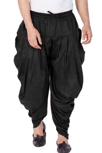 Satin Dhoti Pant In Black Colour