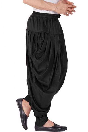 Satin Dhoti Pant In Black Colour